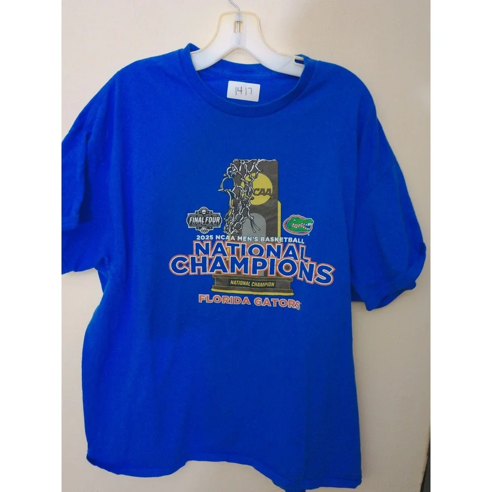 NCAA T-Shirt Men Large Blue Florida Gators Basketball National Champions Graphic